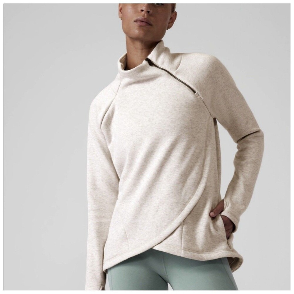 Athleta Womens XL Cozy Karma Asym Pullover Sweatshirt